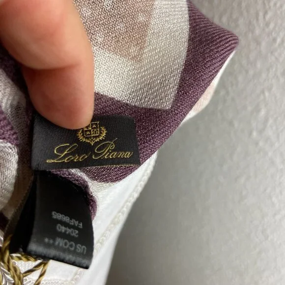 NWT Authentic Loro Piana Cashmere Silk Square Scarf Polka Dot - Picture 8 of 16